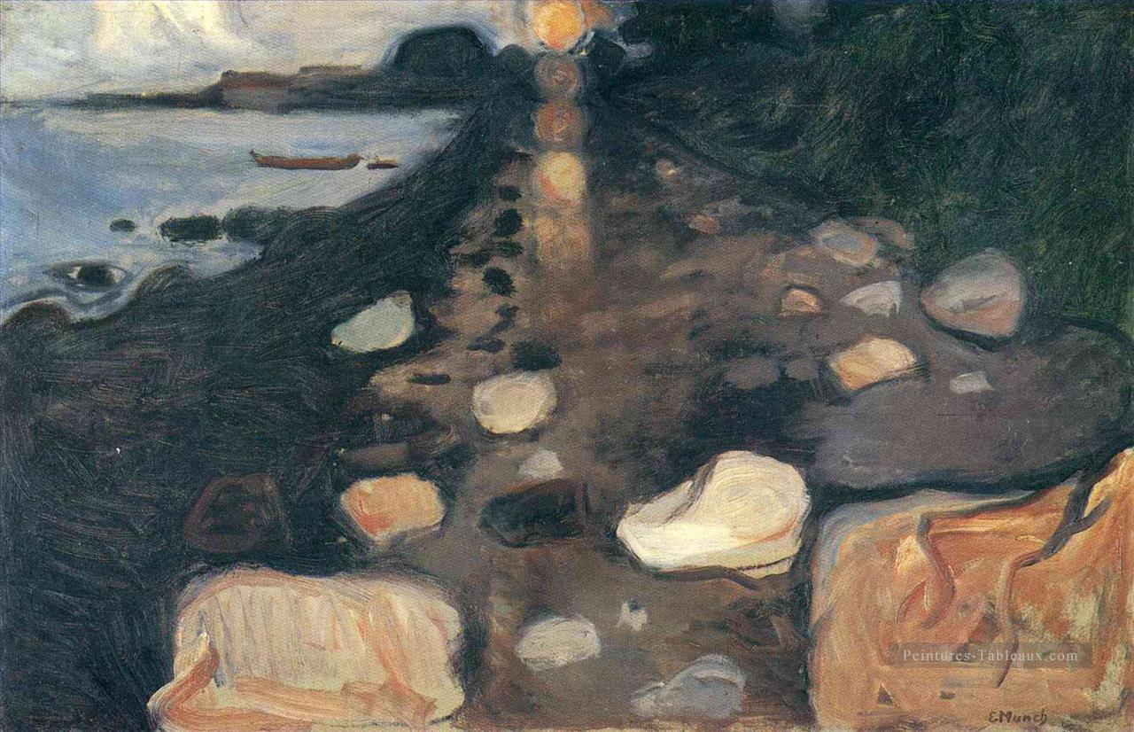 clair de lune sur le rivage 1892 Edvard Munch Peintures à l'huile